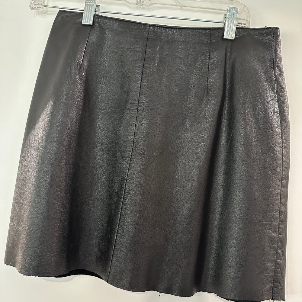 Black Vintage Leather Mini Skirt Size 8